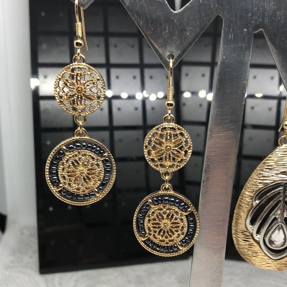 Bundle lot 2 boho style statement earrings - Picture 2 of 7